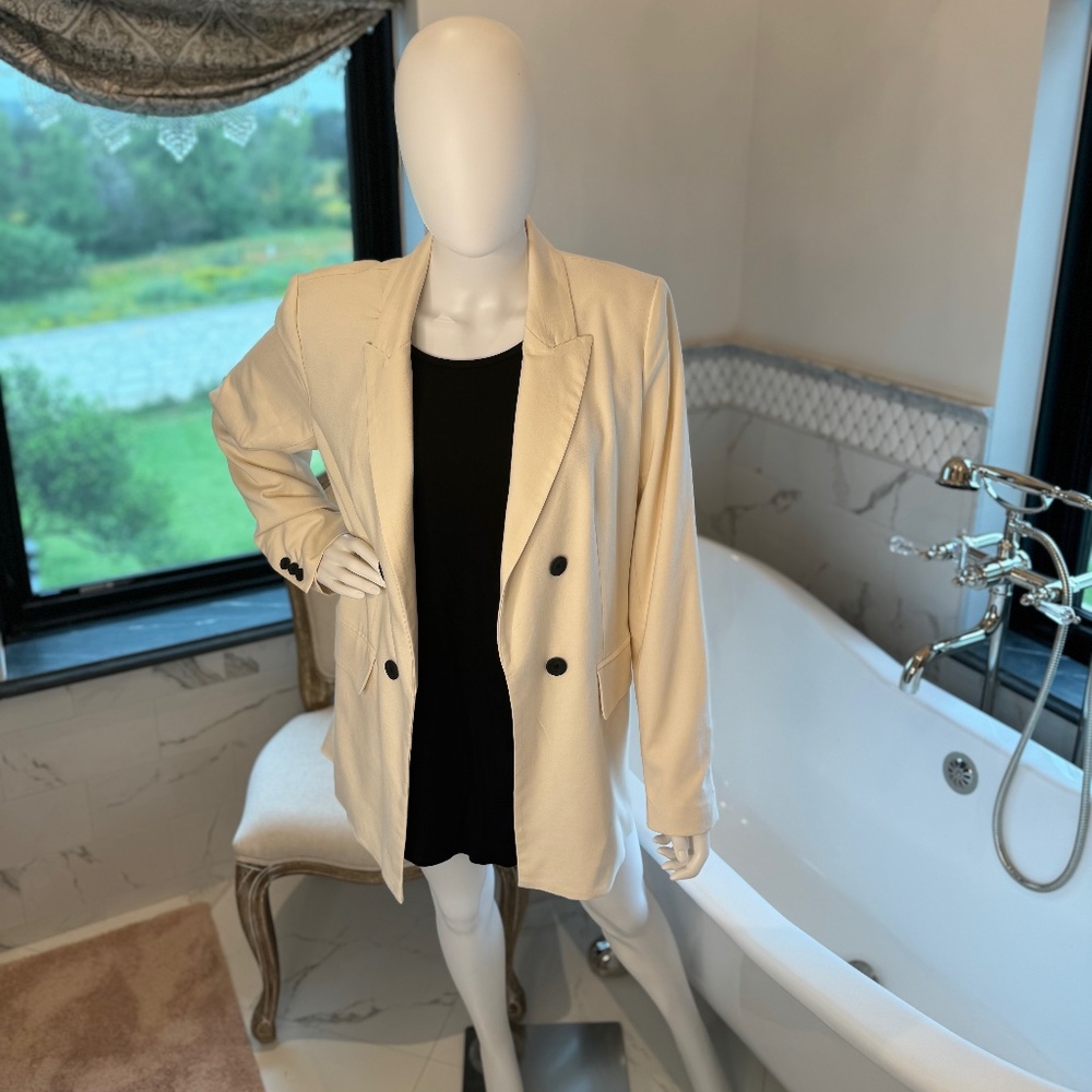 House of Harlow 1960 Blazer, Size L, Beige